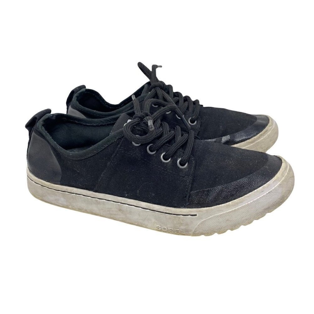 Sorel Campsneak Shoes Women's Size 8.5 Black Lace Up Sneakers NL2866